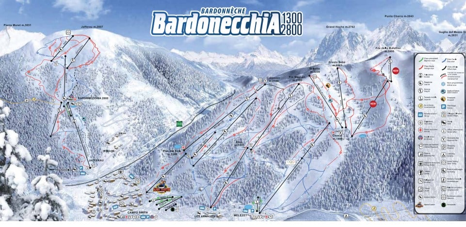 mappa sci Bardonecchia